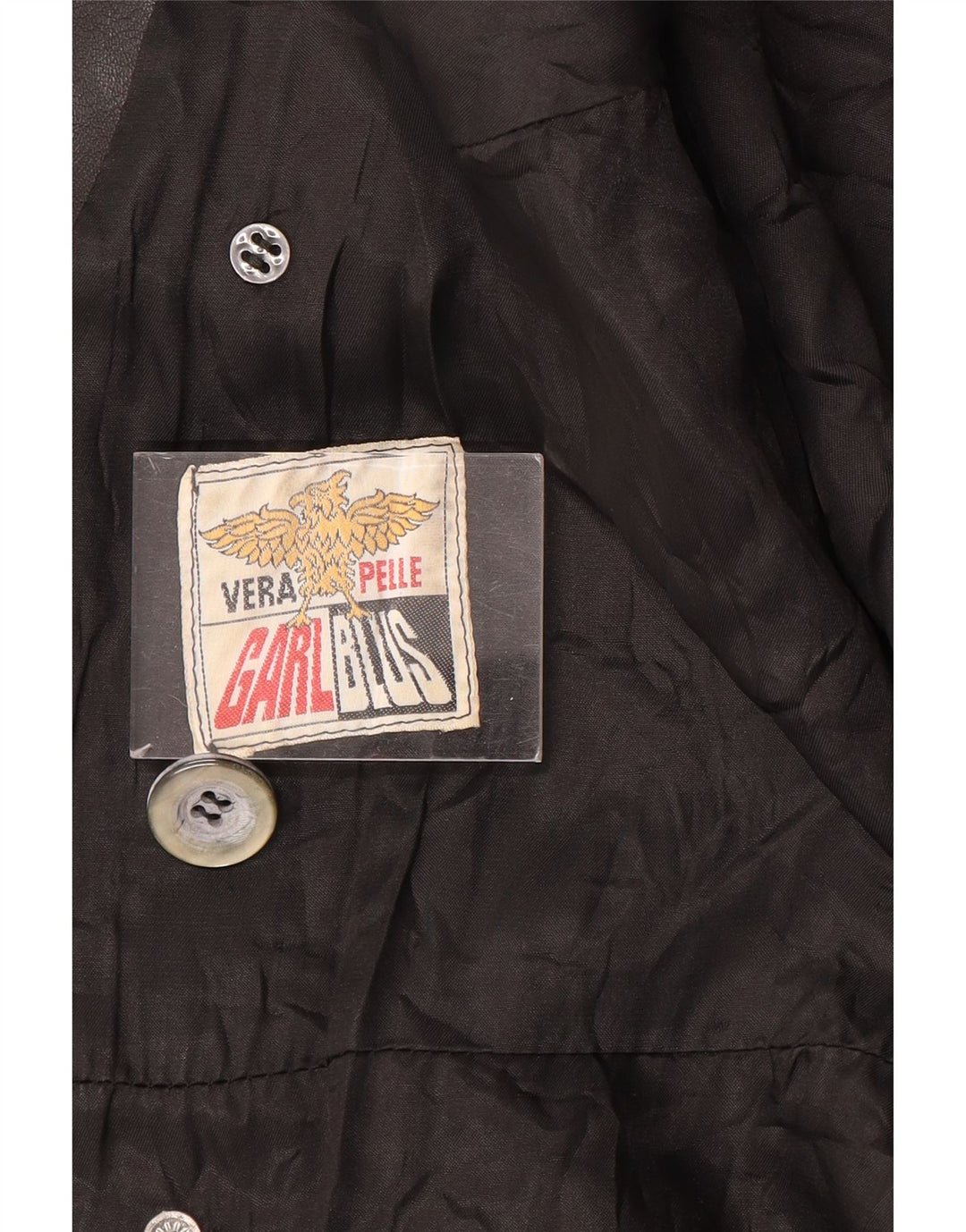 ВИНТАЖНОЕ Женское Кожаное Пальто UK 12 Среднее Черное Кожаное