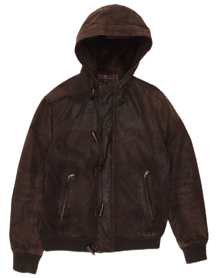 Мужская кожаная куртка с капюшоном Conbipel IT 50 Medium Brown Leather