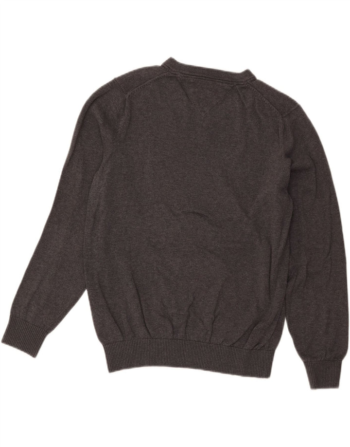 Женский свободный джемпер с v-образным вырезом Tommy Hilfiger UK 10, маленький серый