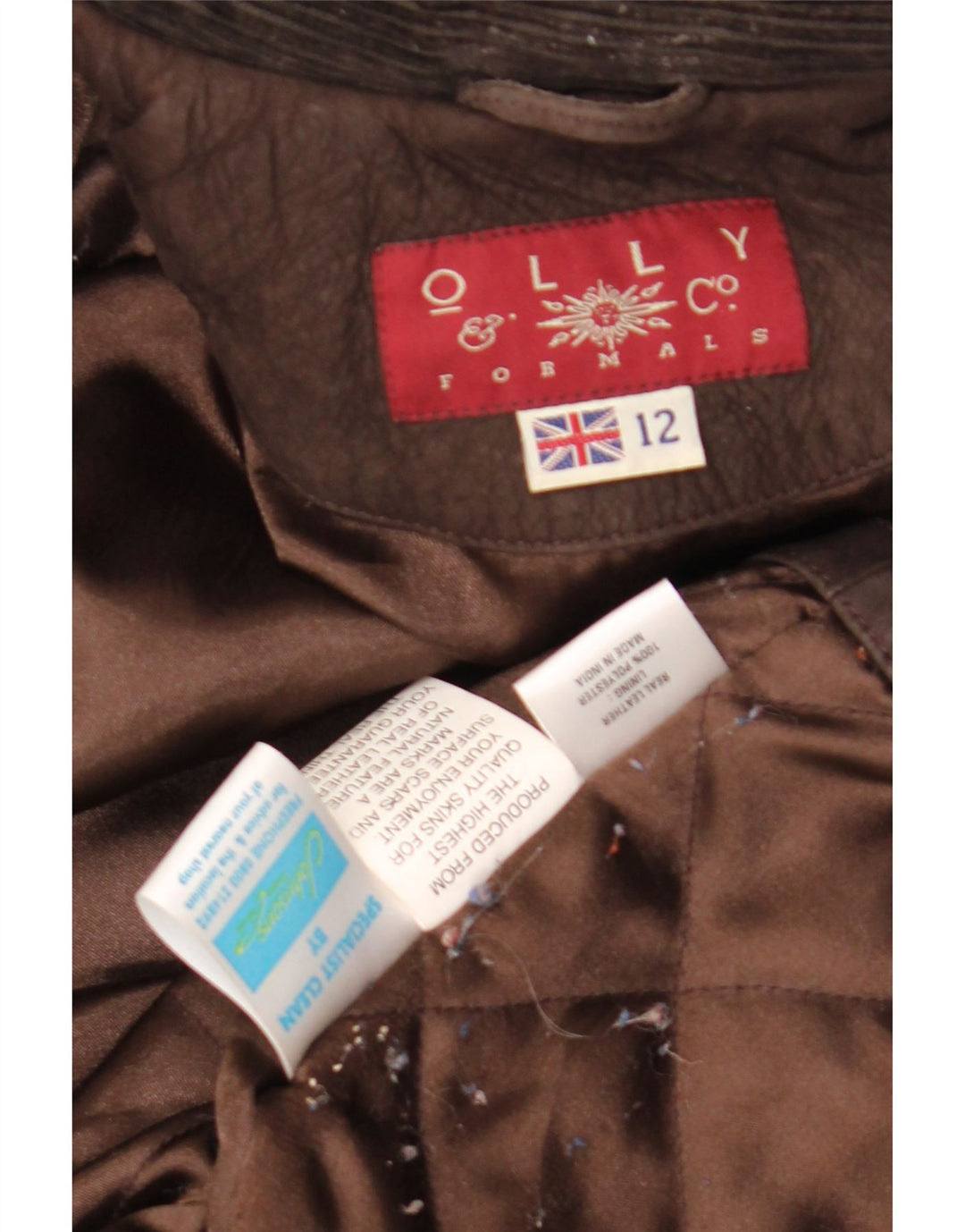 Женская кожаная куртка оверсайз Olly & Co UK 12 среднего коричневого цвета