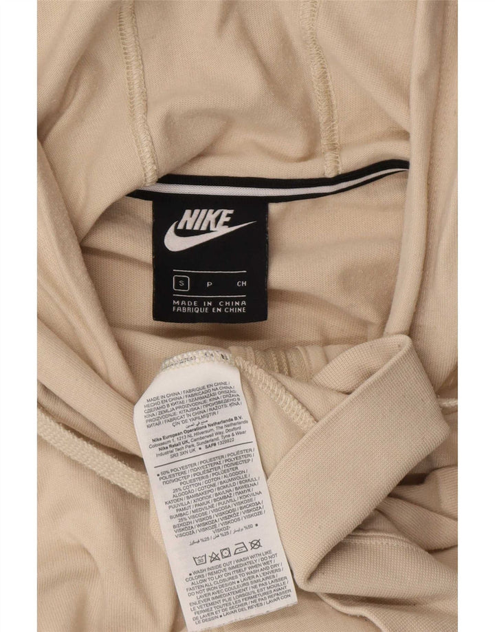 Женский свитер с капюшоном на молнии большого размера Nike UK 10, маленький, бежевый, полиэстер