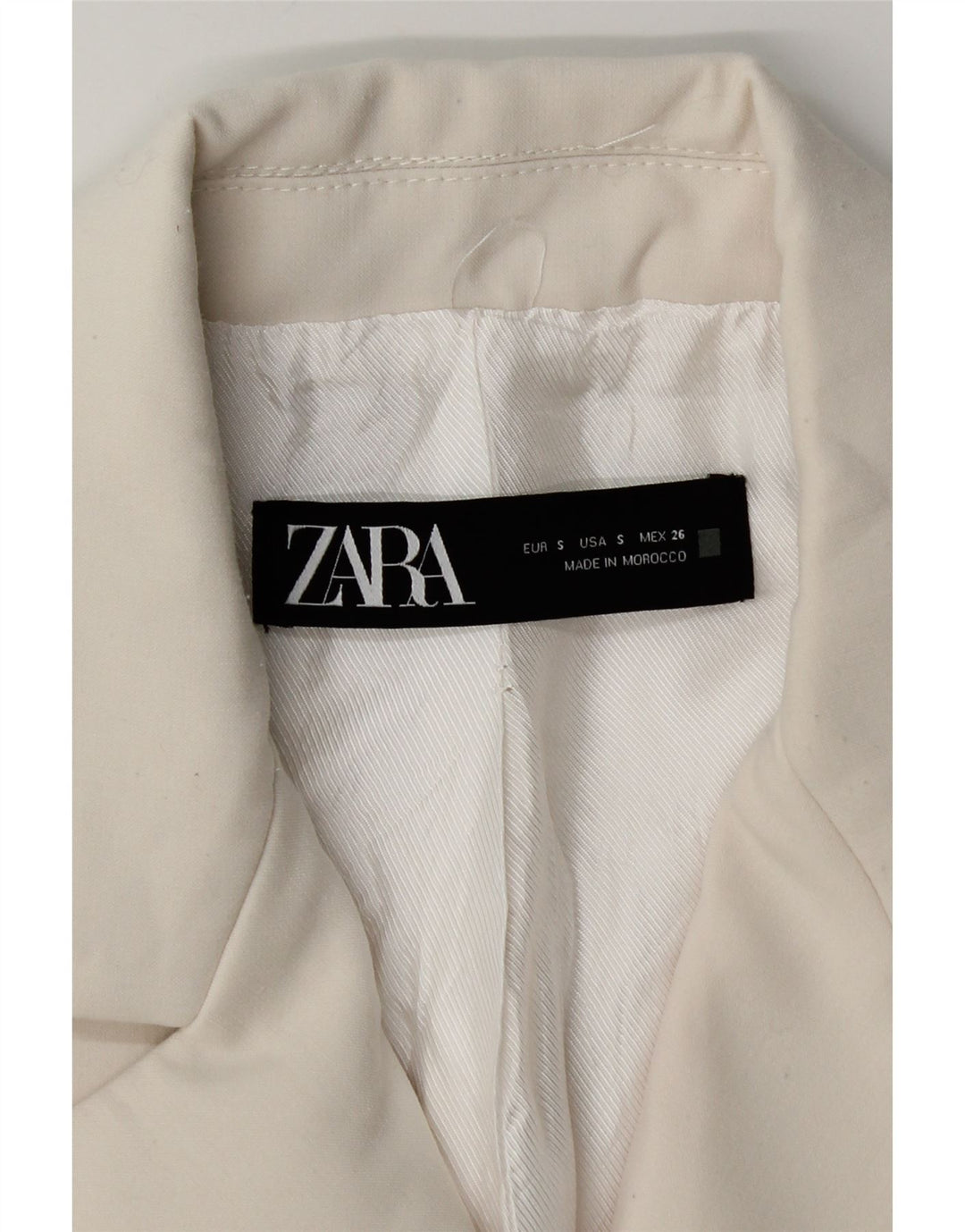 Женский двубортный пиджак Zara UK 10, маленький белый полиэстер