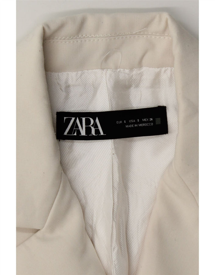 Женский двубортный пиджак Zara UK 10, маленький белый полиэстер