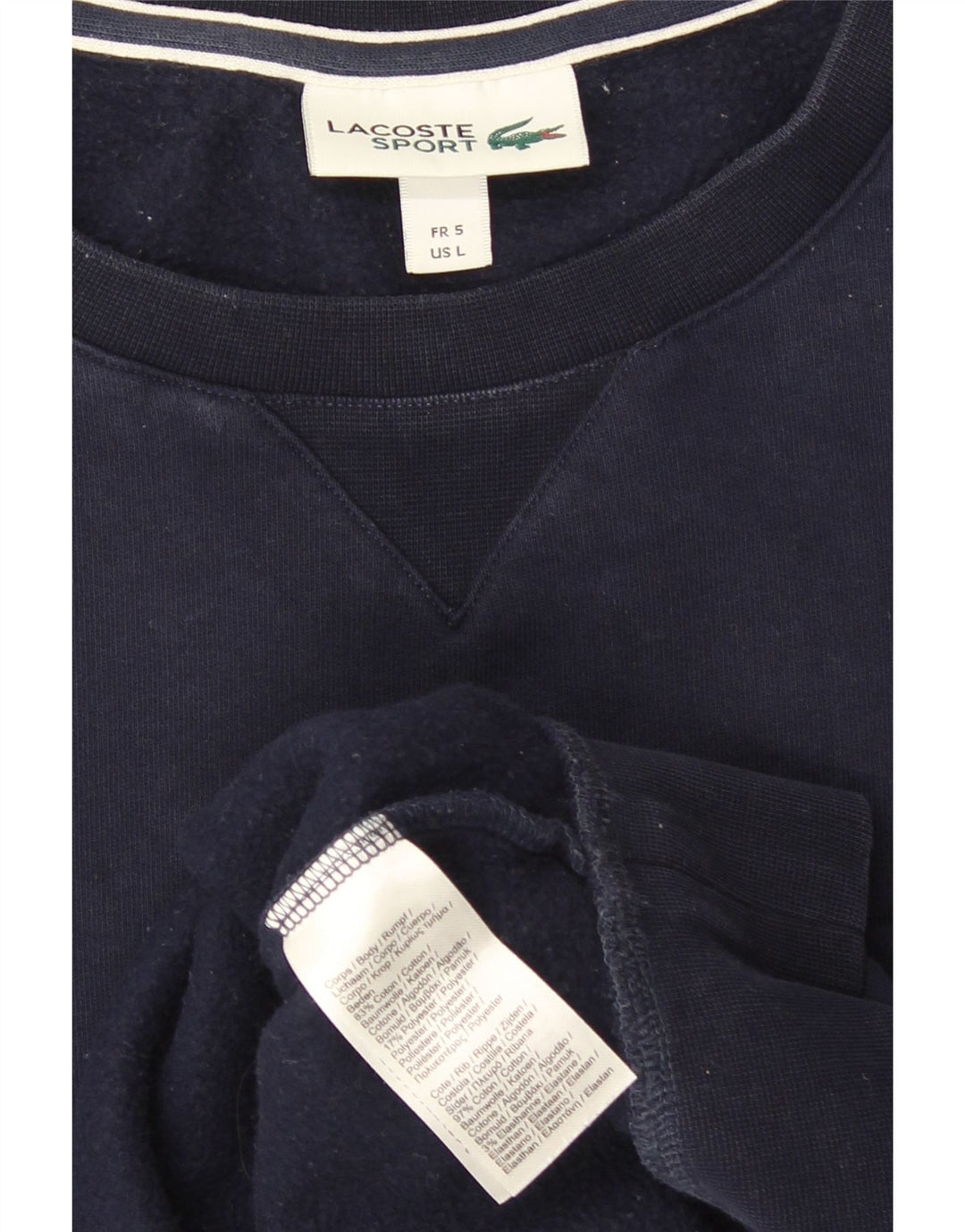 Мужской свитер Lacoste, размер 5, большой, темно-синий, хлопок