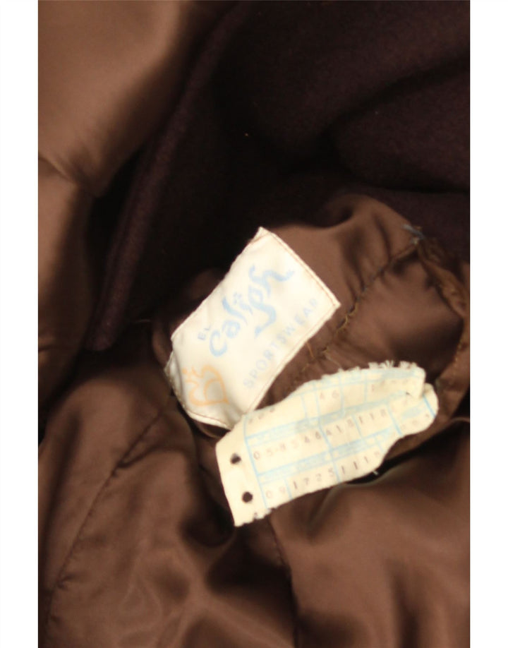 Винтажное мужское двубортное пальто IT 46 маленькое коричневое