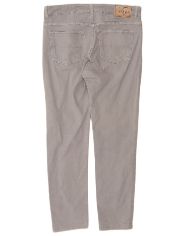 Мужские тонкие повседневные брюки FAY W32 L27, серый хлопок