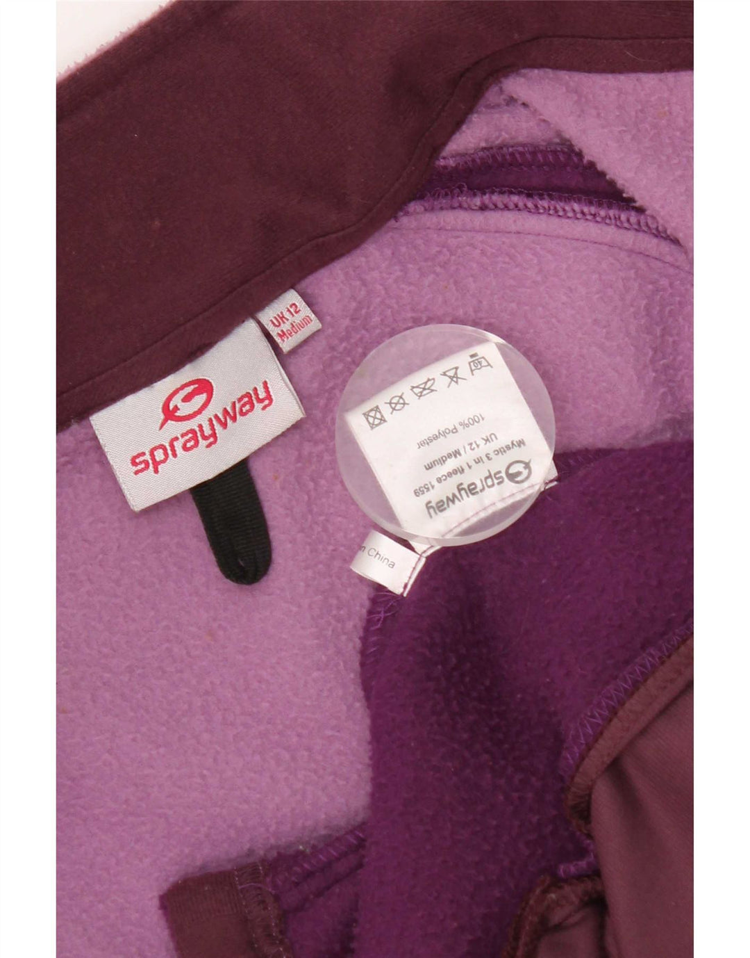 Женская флисовая куртка с подкладкой Sprayway UK 12, средний фиолетовый цвет с цветными блоками