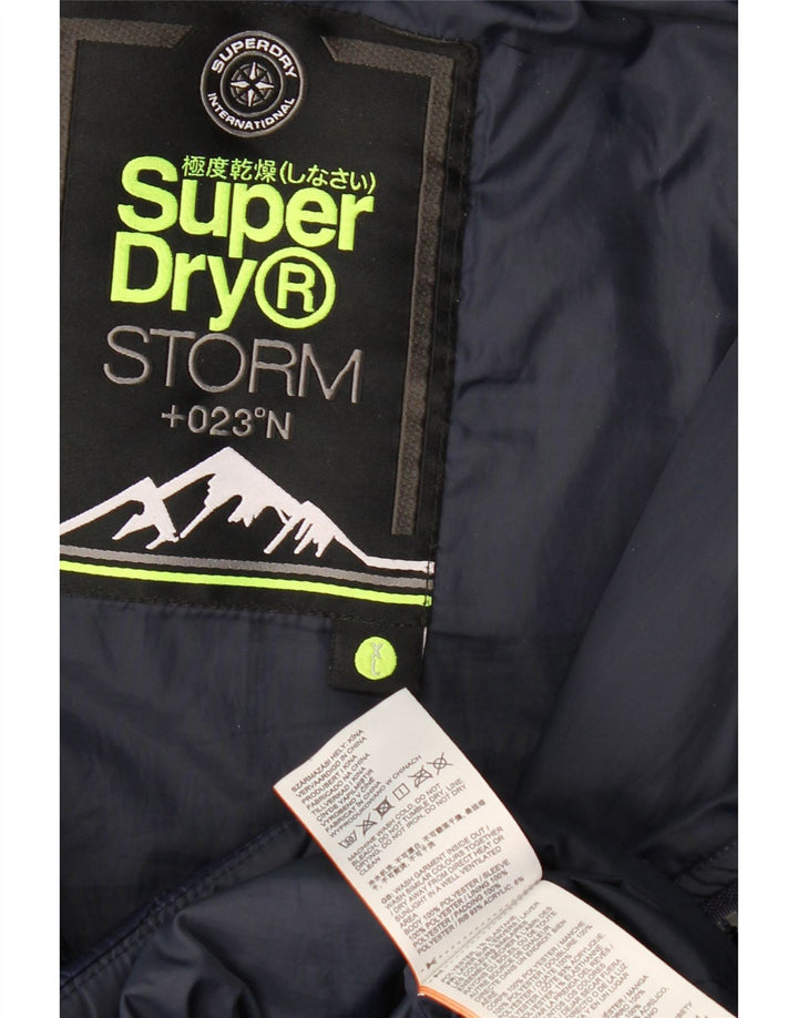SUPERDRY Мужская стеганая куртка с капюшоном и графическим рисунком UK 42 XL Темно-синий в крапинку