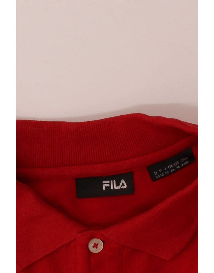 FILA Mens Polo Shirt Medium Red Cotton