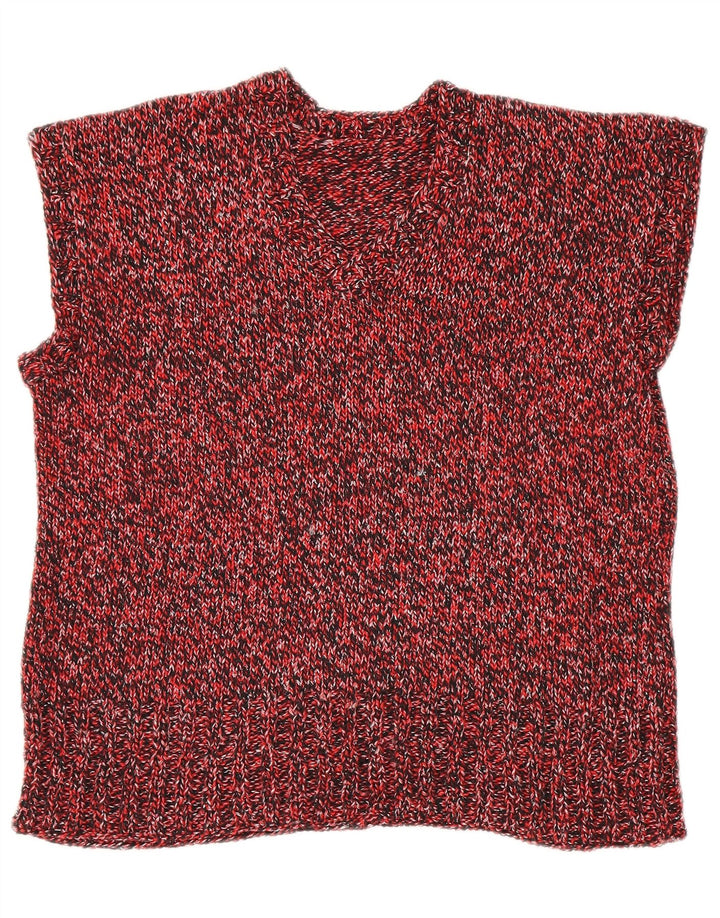 Винтажная женская майка-майка UK 18 XL, красная в крапинку