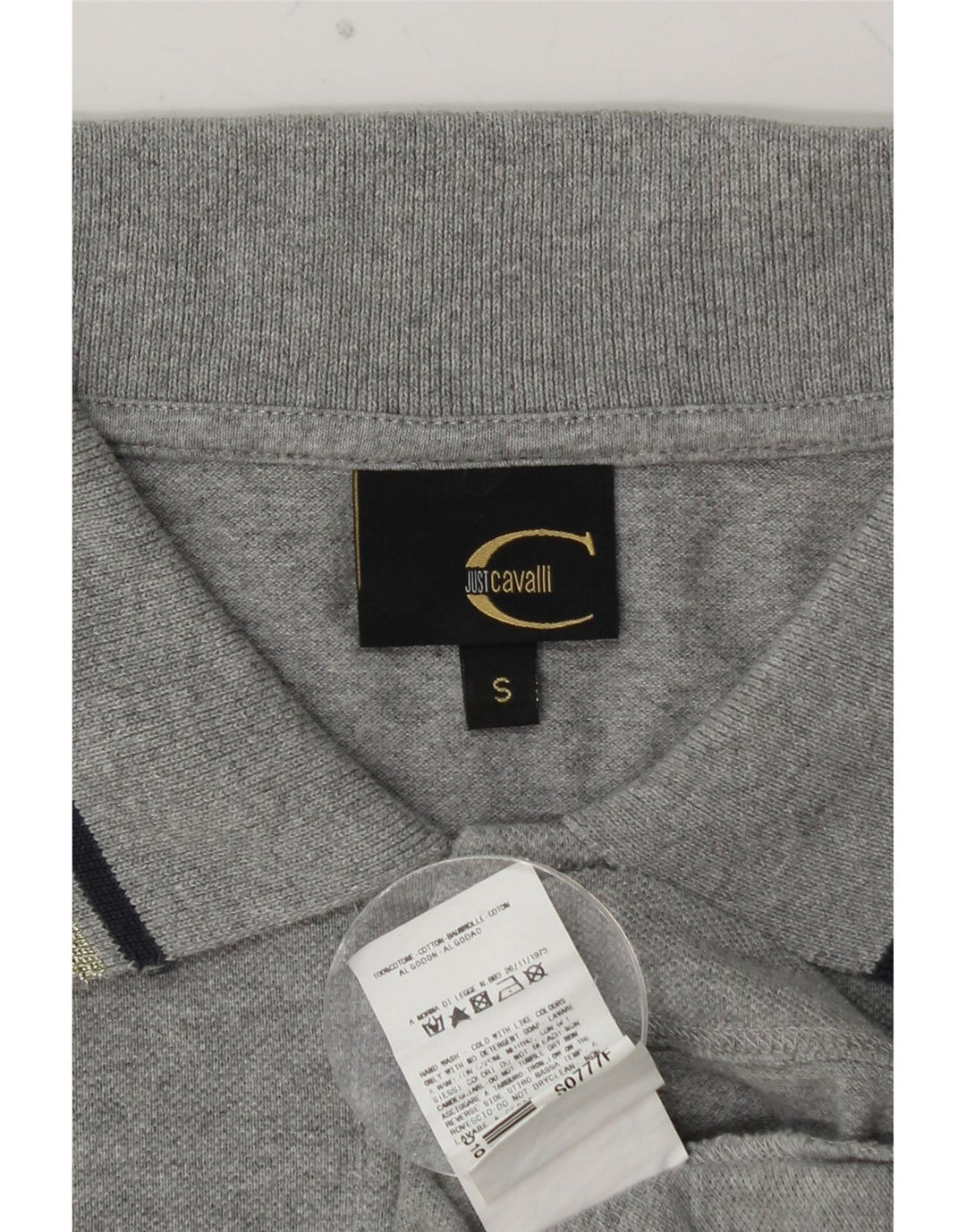 Женская рубашка-поло с длинным рукавом JUST CAVALLI, британский размер 10, маленький размер, серый хлопок