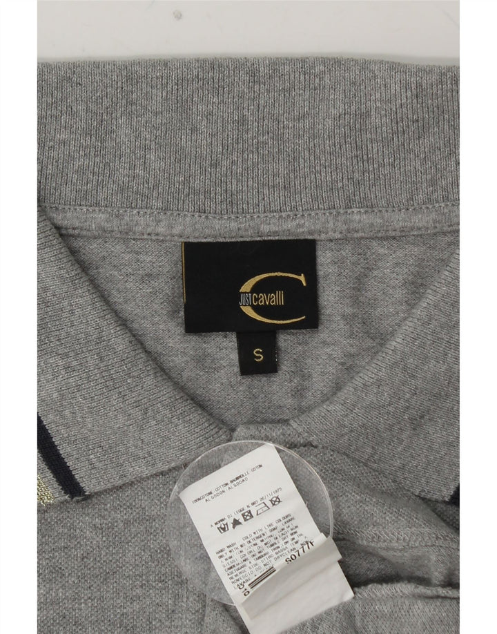 Женская рубашка-поло с длинным рукавом JUST CAVALLI, британский размер 10, маленький размер, серый хлопок