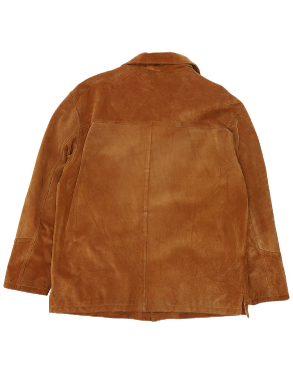 Vintage Mens Suede Jacket UK 44 2XL Brown Leather