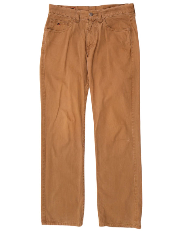Tommy Hilfiger Мужские прямые повседневные брюки W32 L32 Коричневые хлопковые