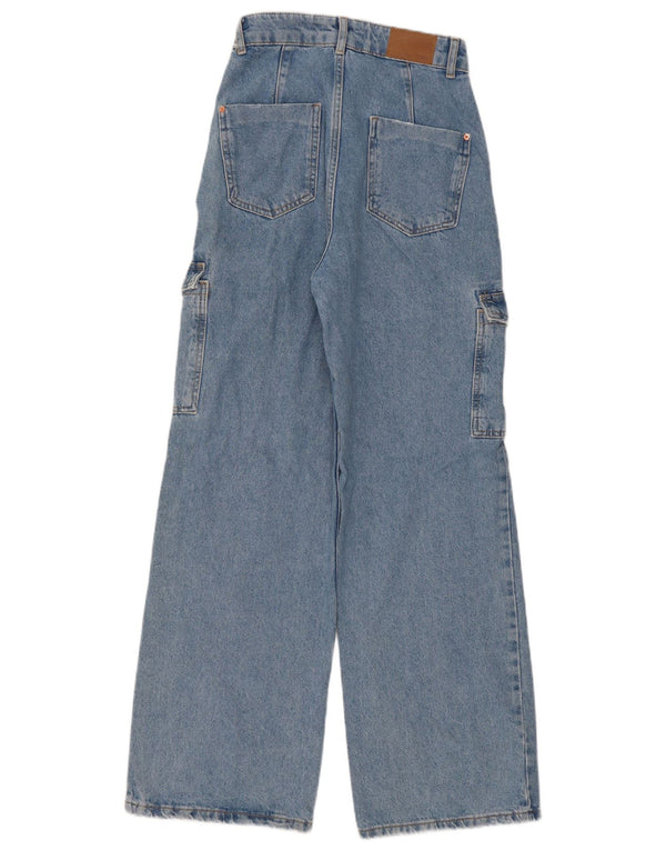 Женские широкие джинсы карго Zara EU 36 XS W26 L31 синие