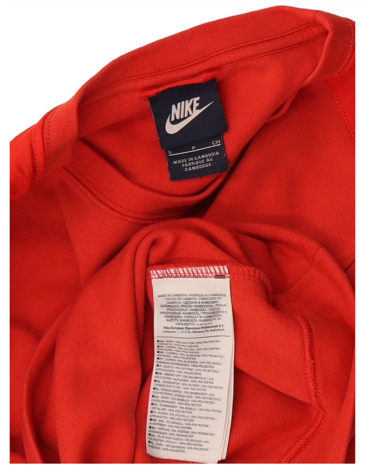 Женский укороченный свитер Nike UK 10, маленький красный хлопковый джемпер