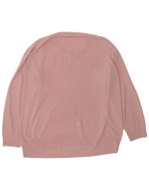 Женский джемпер с круглым вырезом Marks & Spencer UK 18 XL Розовый