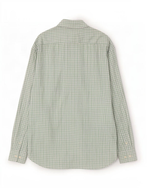 Мужская рубашка классического кроя Gap, размер 17 1/2 XL, зеленая хлопковая клетка в мелкую клетку