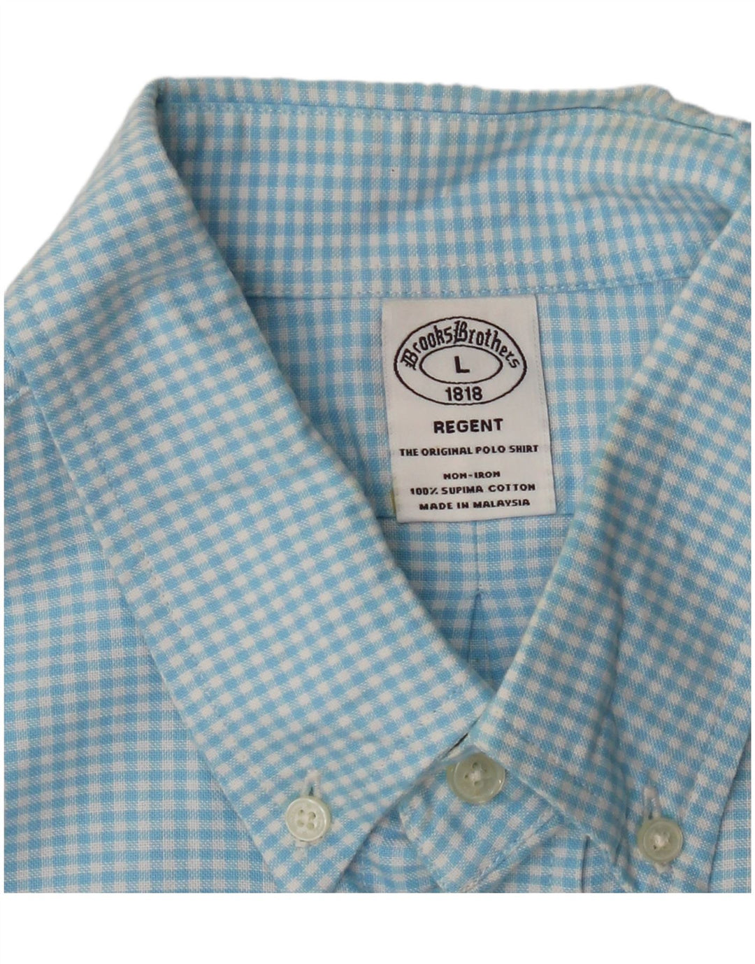 Мужская рубашка BROOKS BROTHERS Regent, большая синяя хлопковая клетка