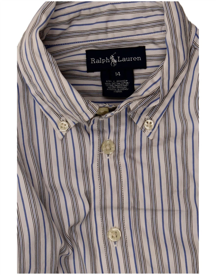 Мужская рубашка Ralph Lauren, размер 14, маленькая хлопковая белая полоска