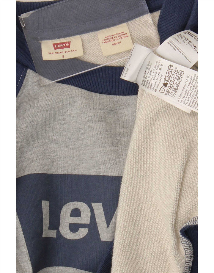 Женский джемпер оверсайз с рисунком Levi's UK 10, маленький серый