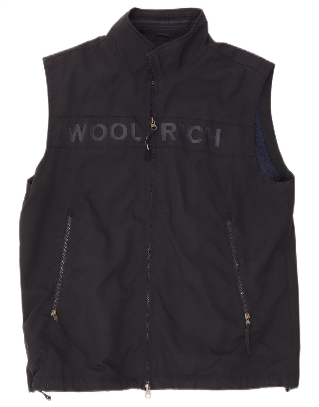 Мужской спортивный костюм без рукавов Woolrich с графическим рисунком, большая темно-синяя куртка