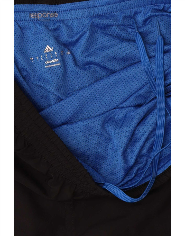 Мужские спортивные шорты Adidas Climalite, большие черные полиэстер с цветными блоками