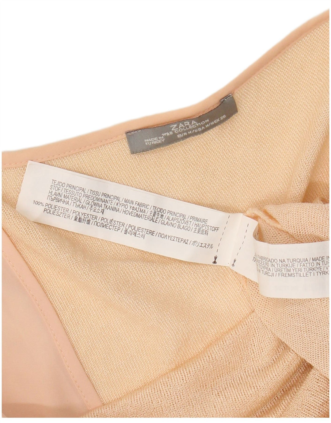 Женский топ Zara с рукавом 3/4, Великобритания 14, средний розовый полиэстер