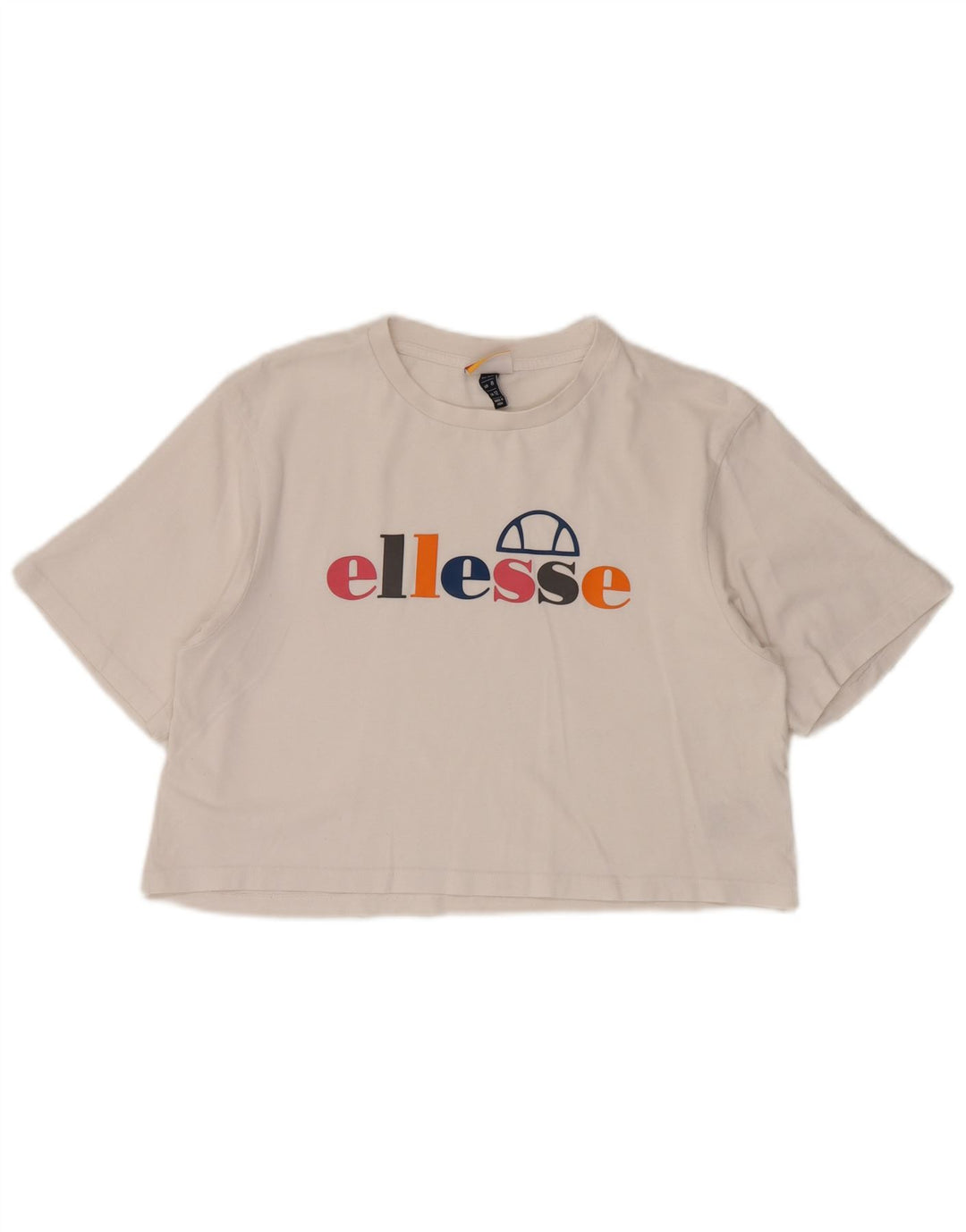 ELLESSE Женская укороченная футболка с рисунком Top UK 12, средний белый хлопок