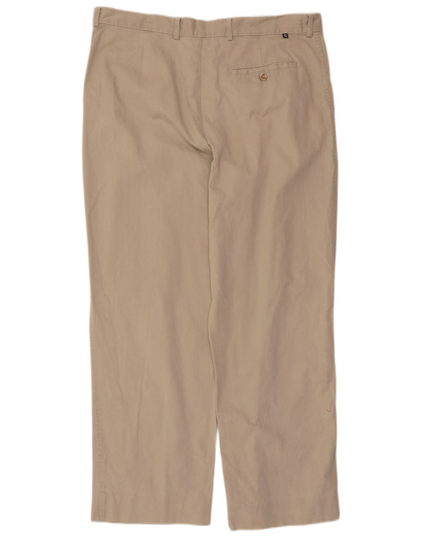 Farah Mens Straight Chino Trousers W38 L29 Beige Cotton