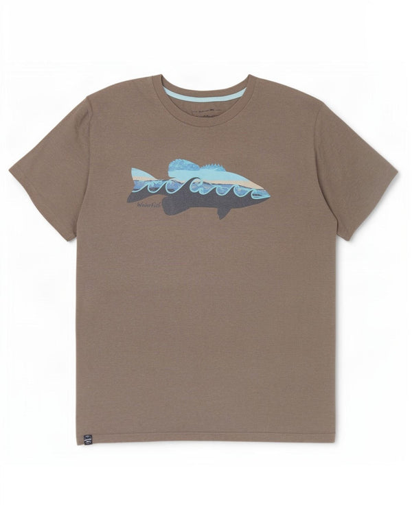 Мужская футболка с рисунком Weird Fish, 3XL, серый хлопок