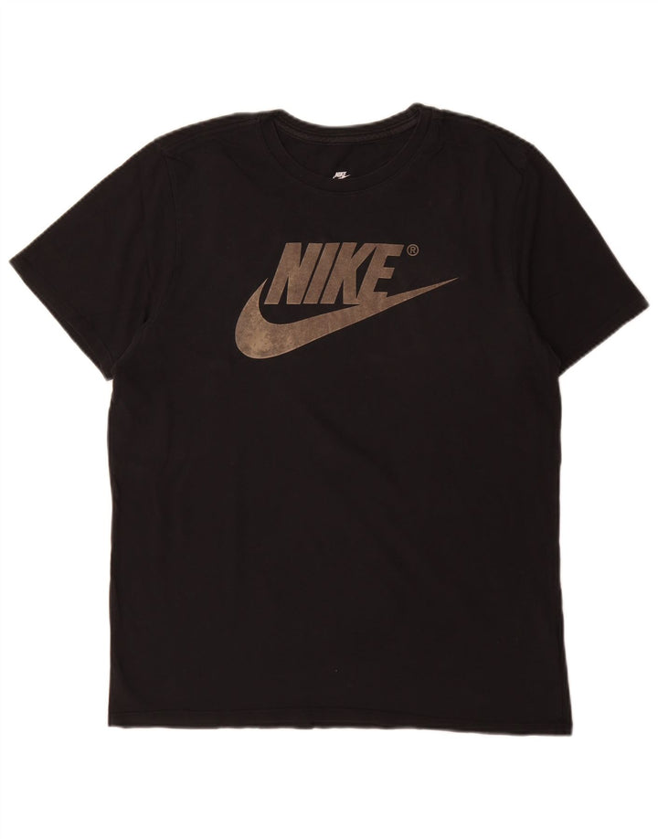 Мужская футболка спортивного кроя Nike с графическим рисунком, средний черный хлопковый топ