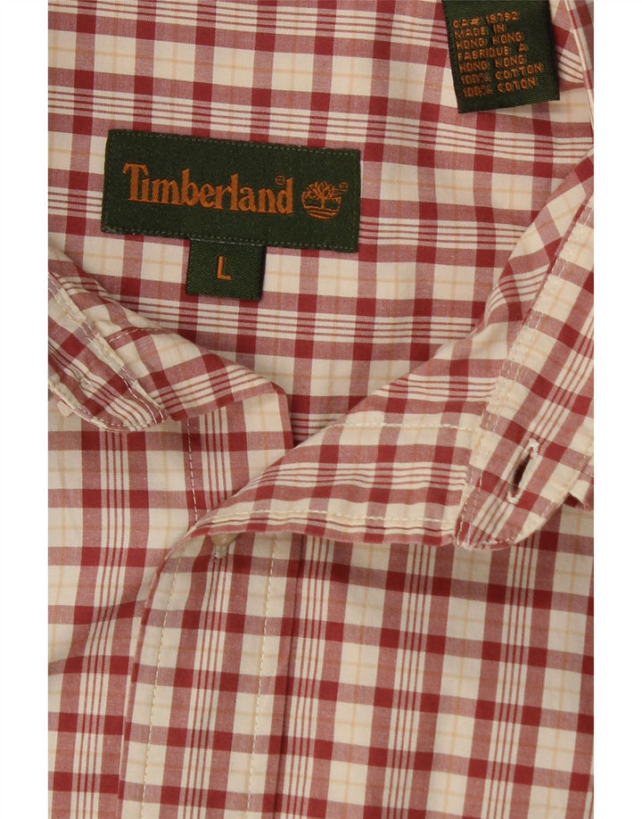 Мужская рубашка Timberland в крупную красную клетку из хлопка