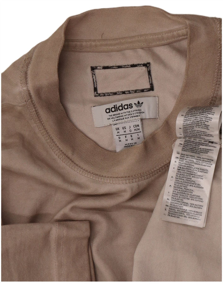 Adidas Мужская футболка с рисунком Топ среднего бежевого цвета из хлопка