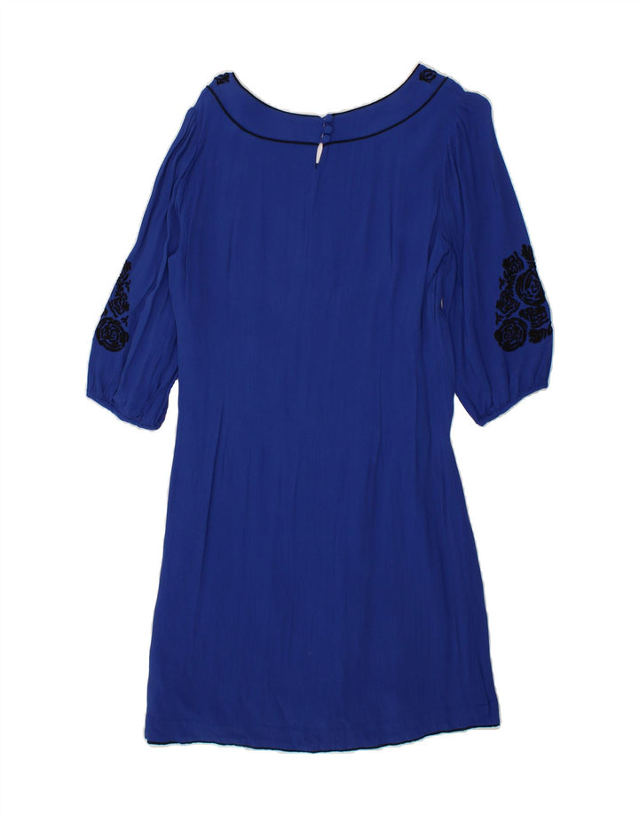 MONSOON Womens Abstract Pattern 3/4 Sleeve Maxi Dress UK 14 Medium Blue Vintage Monsoon and Second-Hand Monsoon from Messina Hembry 