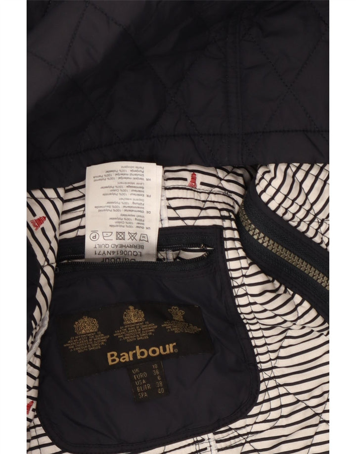 Женская стеганая куртка BARBOUR UK 10, маленькая, темно-синяя, полиамид