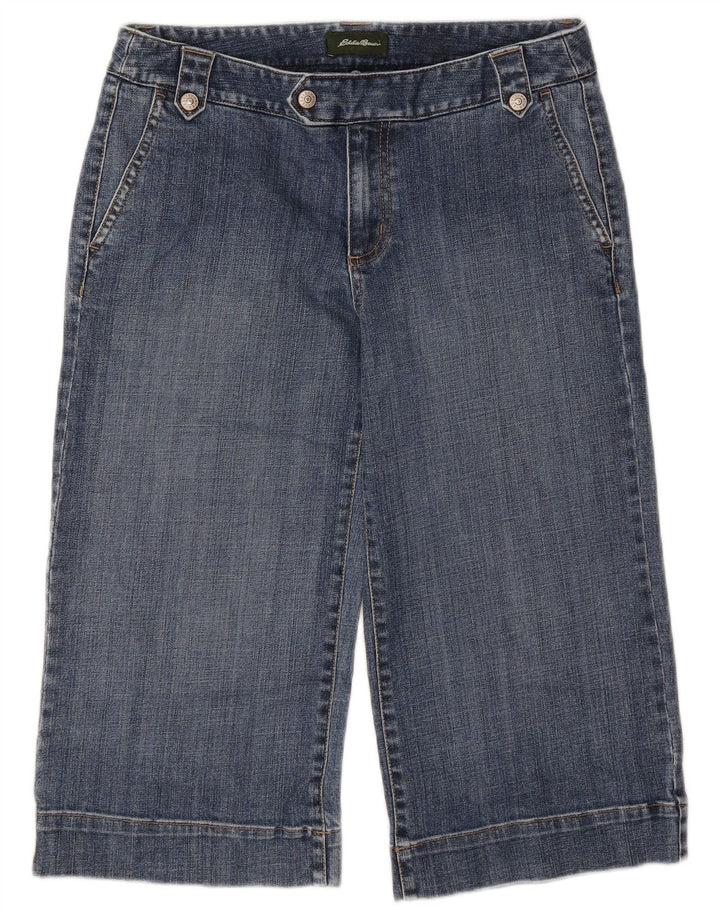 EDDIE BAUER Womens Capri Trousers US 6 Medium W30 L19 Blue Cotton