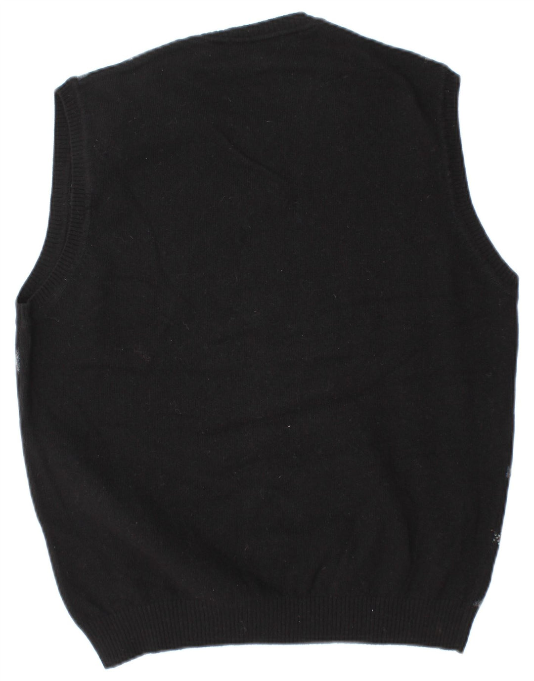 Мужская майка Burberry, средний черный цвет с узором аргайл/ромб, шерсть