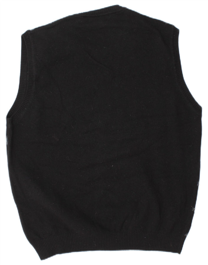 Мужская майка Burberry, средний черный цвет с узором аргайл/ромб, шерсть