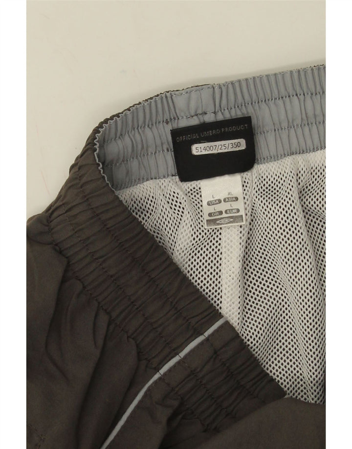 Мужские спортивные шорты-бермуды с рисунком Umbro, большие серые полиэстеровые шорты