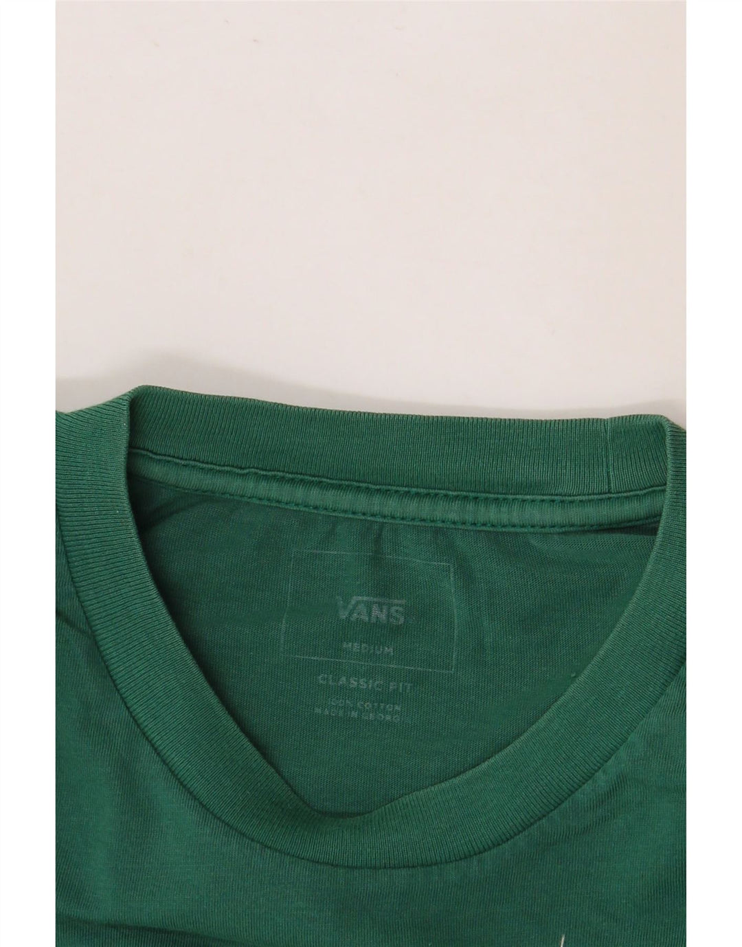 Мужская футболка классического кроя с рисунком VANS, хлопковый топ среднего зеленого цвета