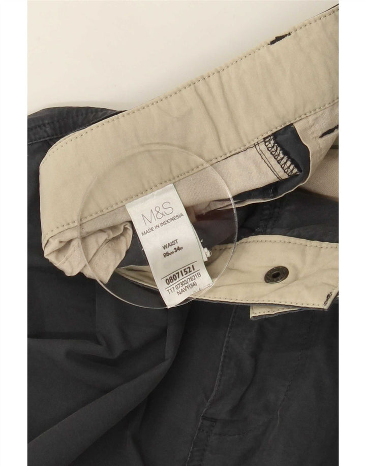Мужские шорты-карго Marks & Spencer, большие W34, темно-синие, хлопковые