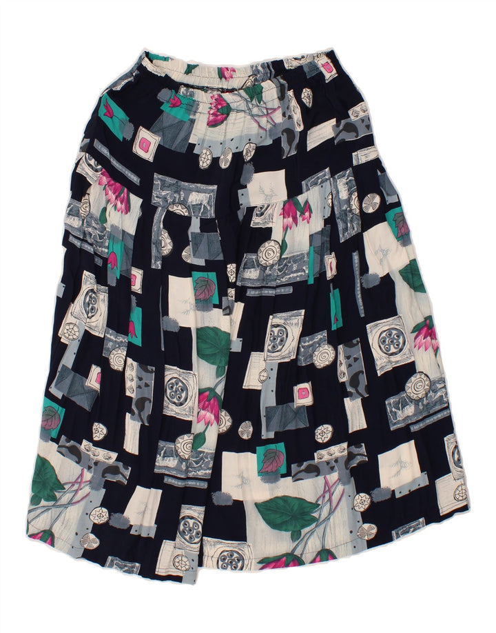 VINTAGE Womens A-Line Skirt W26 Small Navy Blue Patchwork Vintage Vintage and Second-Hand Vintage from Messina Hembry 