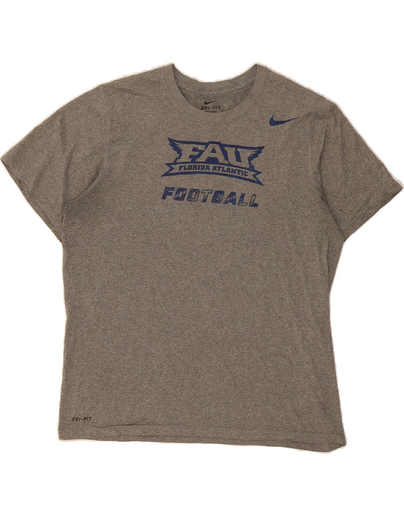 NIKE Mens Florida Atlantic Owls football Graphic T-Shirt Top Large Grey Vintage Nike and Second-Hand Nike from Messina Hembry 