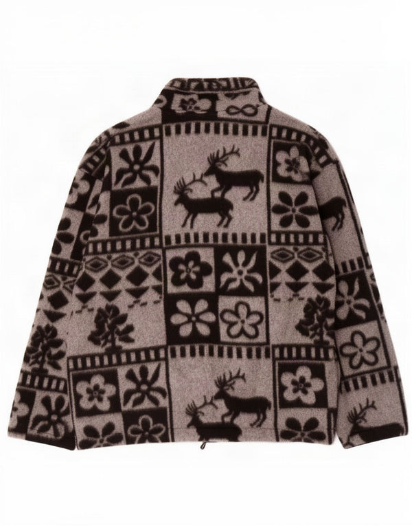 Винтажная мужская флисовая куртка UK 38, средний серый цвет Fair Isle