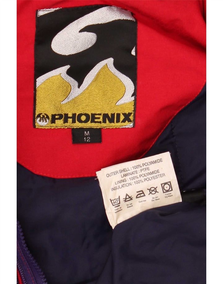 Женский лыжный комбинезон Phoenix с капюшоном UK 12, средний красный, полиамид с цветными блоками