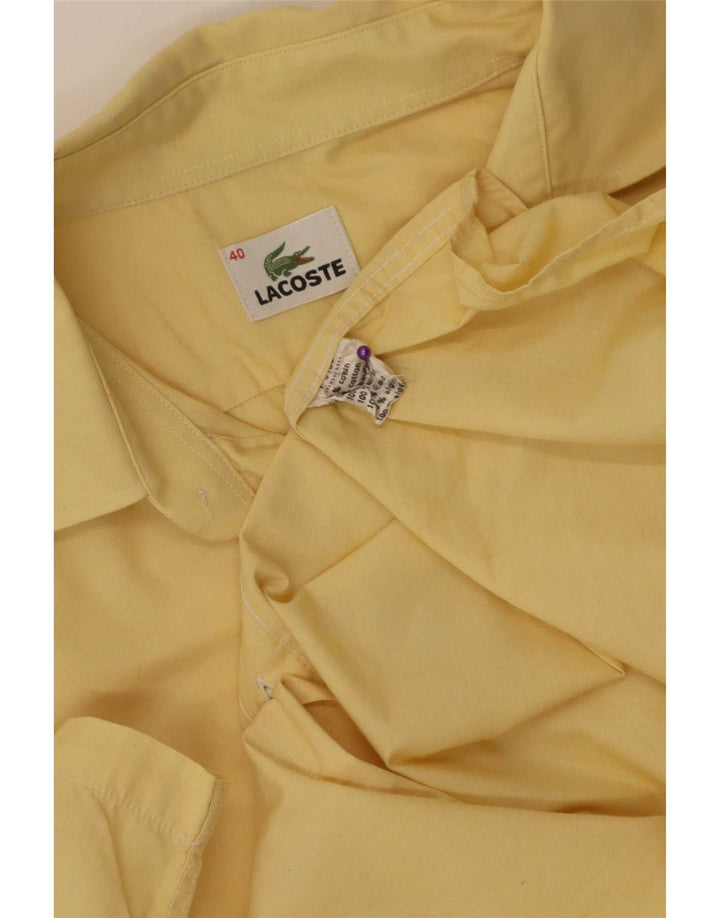 Мужская рубашка с коротким рукавом Lacoste, размер 40, средний желтый хлопок, размер 40