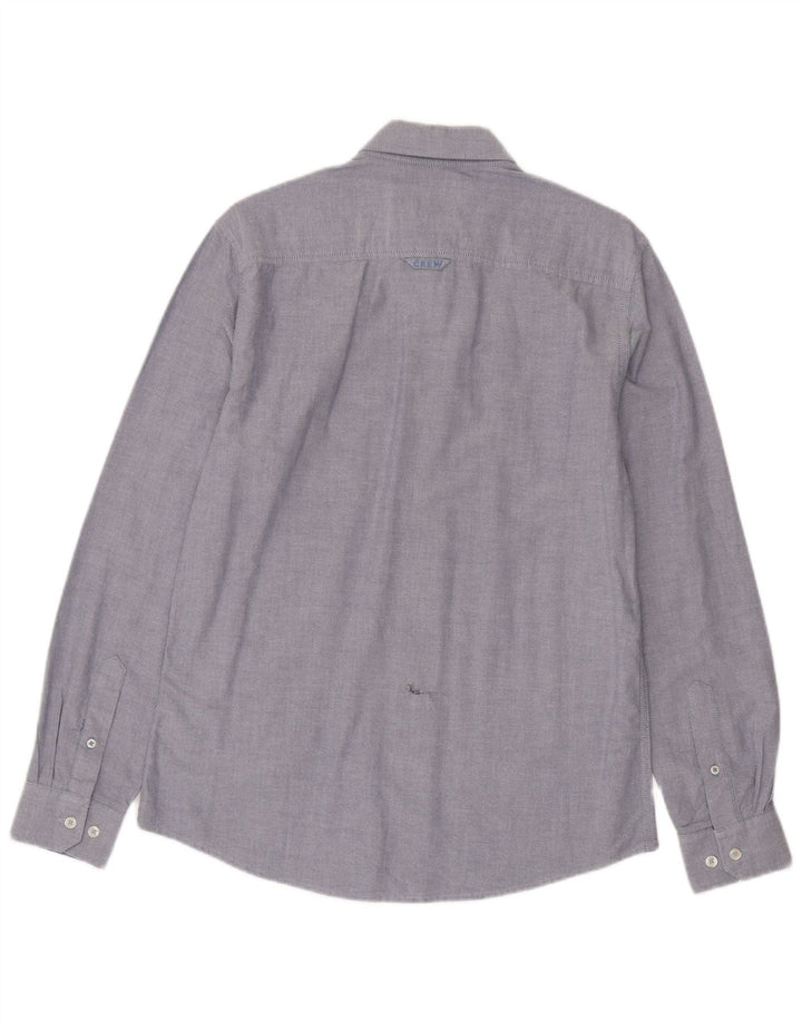 Crew Clothing Мужская приталенная рубашка маленького синего цвета из хлопка