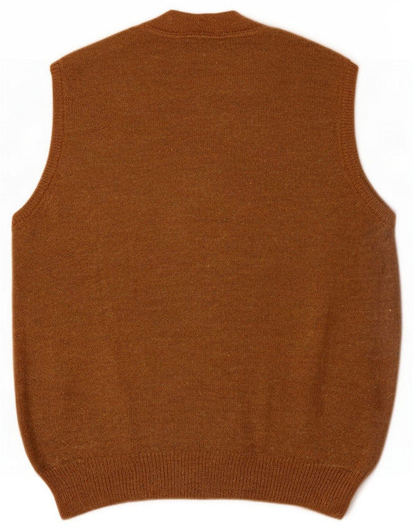 Green Leaves Mens Vest Tank Top Medium Brown Flecked
