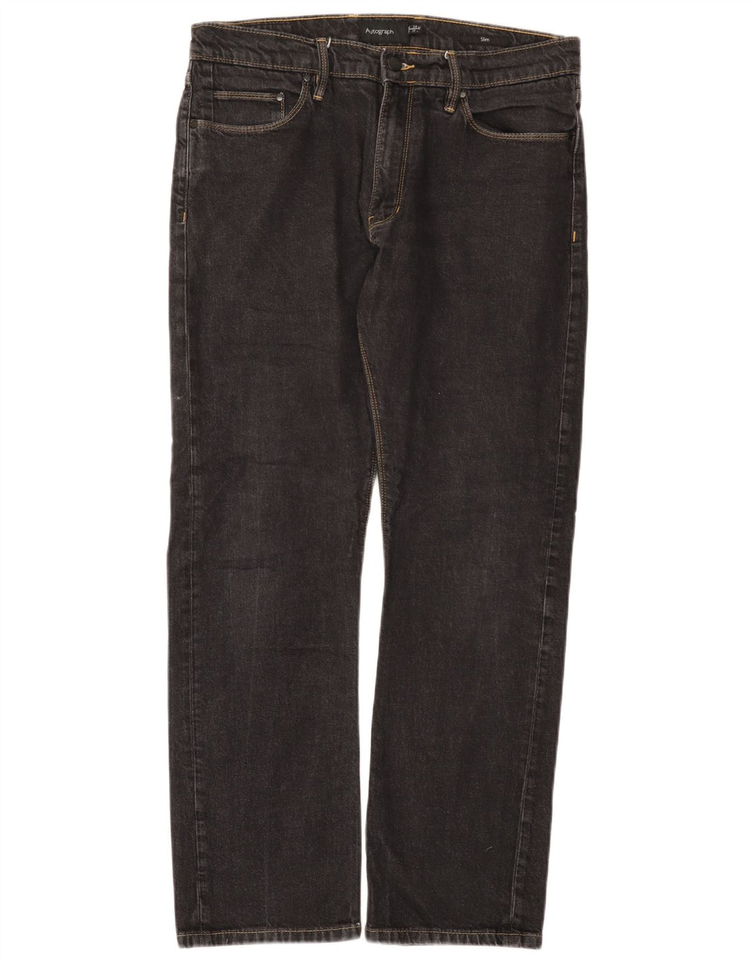 Мужские узкие джинсы Marks & Spencer Autograph W34 L31, черный хлопок